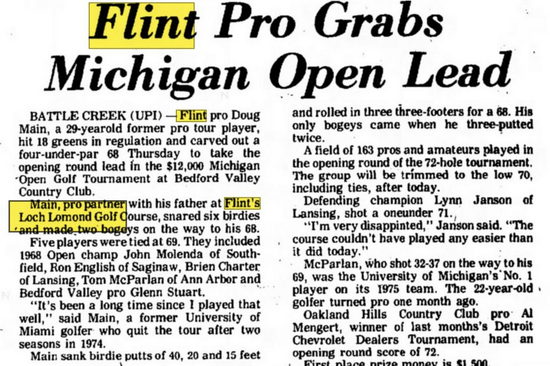 Loch Lomond Golf Club - Aug 1975 Article On Doug Main
